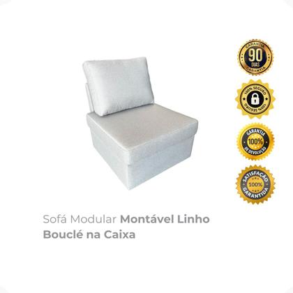 Sofá Modular Montável Linho Bouclé na Caixa Módulo 3 - Maxicasa Imagem de Sofá Modular Montável Linho Bouclé na Caixa Módulo 3