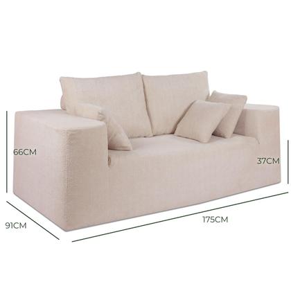 Sofá Modular Rute 2 Lugares em Bouclé - Casa Boaz Imagem de Sofá Modular Rute 2 Lugares em Bouclé