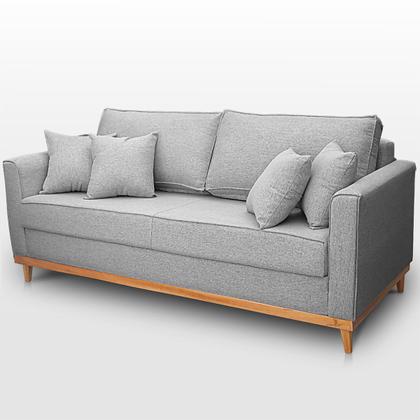 Imagem de Sofá Namoradeira 2 Lugares Base de Madeira Linho Premium Moderno Minimalista Confortável Ulisses