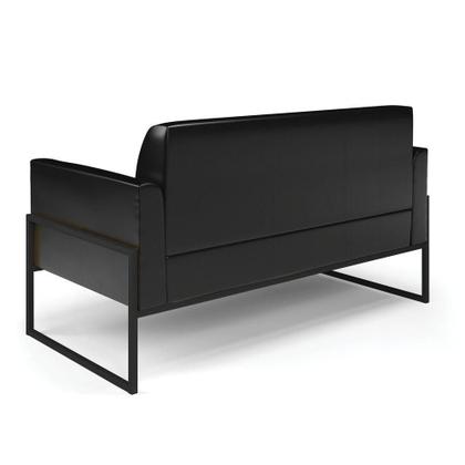 Imagem de Sofá Namoradeira Base Industrial Alta Preto Marisa Corano D03 - D'rossi Cor Preto