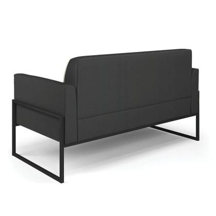 Imagem de Sofá Namoradeira Base Industrial Alta Preto Marisa material sintético D03 - D'rossi Cor Preto