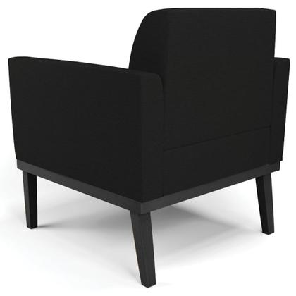 Imagem de Sofá Namoradeira e 1 Poltrona Base Madeira Preto Maressa Linho Preto - Ibiza