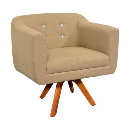 Imagem de Sofá Namoradeira e 1 Poltrona com Strass Julia Giratória Madeira Linho D01- D'Rossi