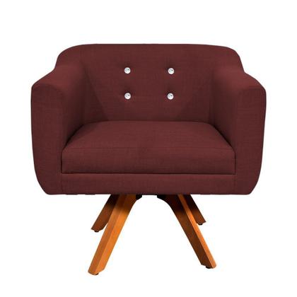 Imagem de Sofá Namoradeira e 1 Poltrona com Strass Julia Giratória Madeira Linho D01- D'Rossi