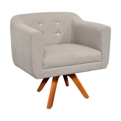 Imagem de Sofá Namoradeira e 1 Poltrona com Strass Julia Giratória Madeira Linho M11- D'Rossi