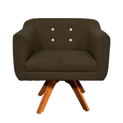 Imagem de Sofá Namoradeira e 1 Poltrona com Strass Julia Giratória Madeira Linho M11- D'Rossi