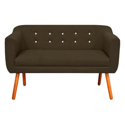 Imagem de Sofá Namoradeira e 1 Poltrona com Strass Julia Giratória Madeira Linho M11- D'Rossi