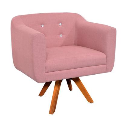 Imagem de Sofá Namoradeira e 1 Poltrona com Strass Julia Giratória Madeira Linho M11- D'Rossi