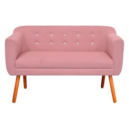 Imagem de Sofá Namoradeira e 1 Poltrona com Strass Julia Giratória Madeira Linho M11- D'Rossi