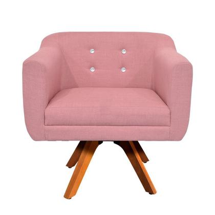 Imagem de Sofá Namoradeira e 1 Poltrona com Strass Julia Giratória Madeira Linho M11- D'Rossi