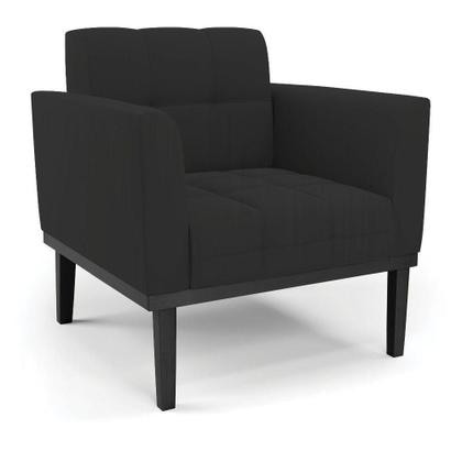 Imagem de Sofá Namoradeira E 2 Poltronas Base De Madeira Preto Elisa Veludo D03 - D'rossi Cor Preto