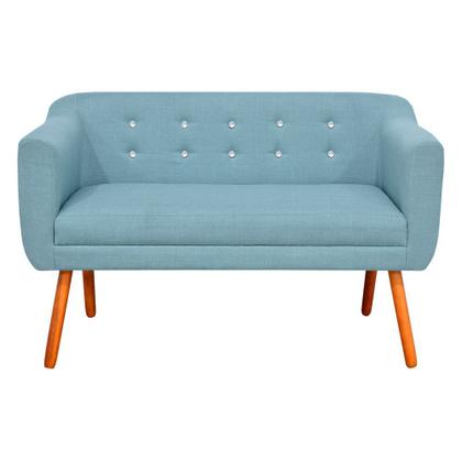 Imagem de Sofá Namoradeira e 2 Poltronas com Strass Julia Pé Palito Castanho Linho M11 - D'Rossi