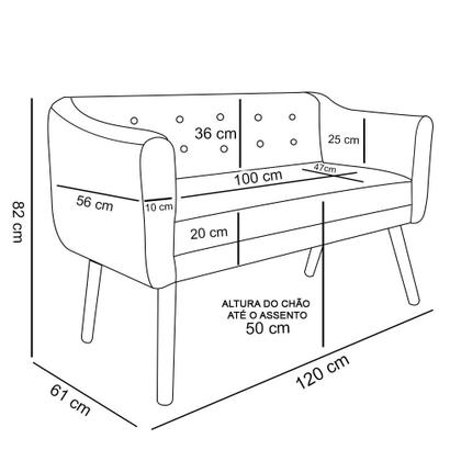 Imagem de Sofá Namoradeira e 2 Poltronas com Strass Julia Pé Palito Castanho Linho M11 - D'Rossi