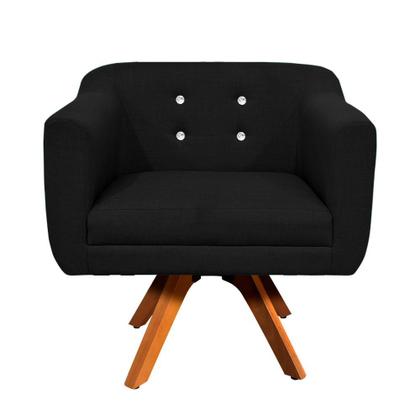 Imagem de Sofá Namoradeira e 2 Poltronas com Strass Julia Pé Palito Castanho Linho M11 - D'Rossi