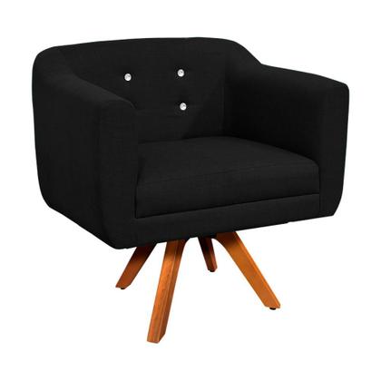 Imagem de Sofá Namoradeira e 2 Poltronas com Strass Julia Pé Palito Castanho Linho M11 - D'Rossi