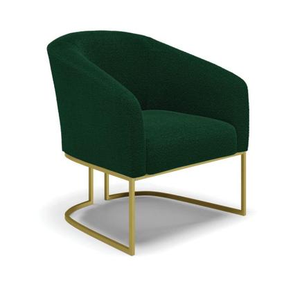 Imagem de Sofá Namoradeira E Poltrona Industrial Dourado Stella Bouclê Verde D03 - D'rossi