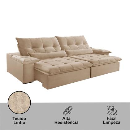 Imagem de Sofá Nivus Linho 02 Módulos de 120cm B25cm Meu Sofá Online