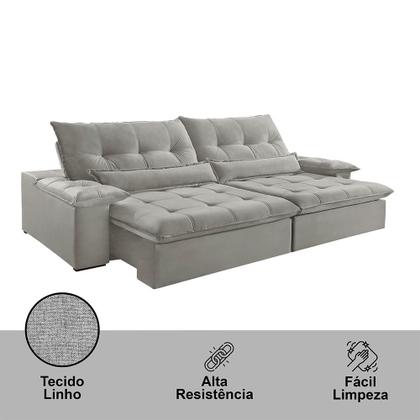 Imagem de Sofá Nivus Linho 02 Módulos de 120cm B25cm Meu Sofá Online