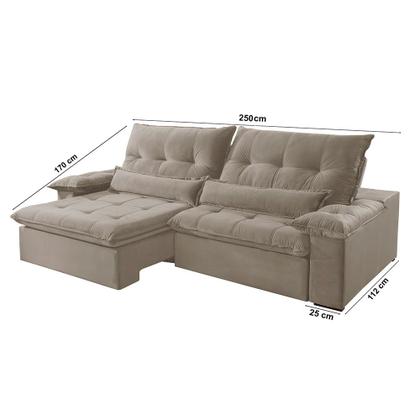 Imagem de Sofá Nivus Veludo 02 Módulos 100m B25cm Meu Sofá Online