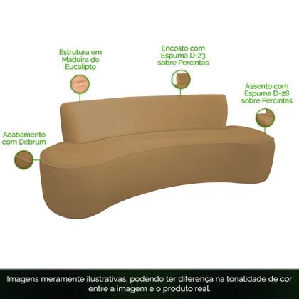 Imagem de Sofá Orgânico 02 Lugares 150cm Mônaco Bouclé Camel Claro - Nexta Casa