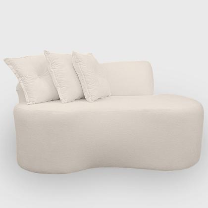 Imagem de Sofá Orgânico 2 Lugares Curvo Feijão Design Elegante Bouclé