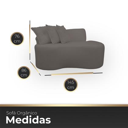Imagem de Sofá Orgânico 2 Lugares Curvo Feijão Design Elegante Bouclé