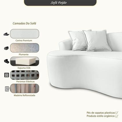 Imagem de Sofá Orgânico 2 Lugares Curvo Feijão Design Elegante material sintético Premium