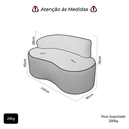 Imagem de Sofá Orgânico 2 Lugares Curvo Feijão Design Elegante material sintético Premium