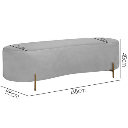 Imagem de Sofá Orgânico 2 Lugares Living e Puff Maitê 1.80m Linho Cinza SOFA STORE