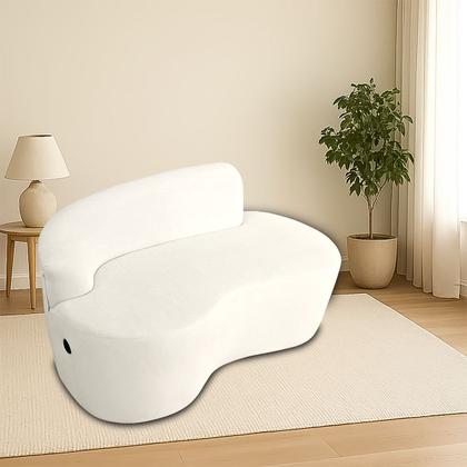 Imagem de Sofá Orgânico Com Entrada USB Curvo 2 Lugares Feijão Forma Orgânica Bouclé