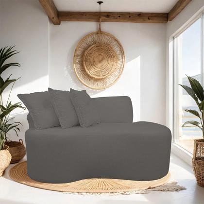 Imagem de Sofa Organico Curvo 2 lugares 145 cm Boucle Cinza
