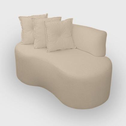 Imagem de Sofa Organico Curvo 2 lugares 145 cm Boucle Creme