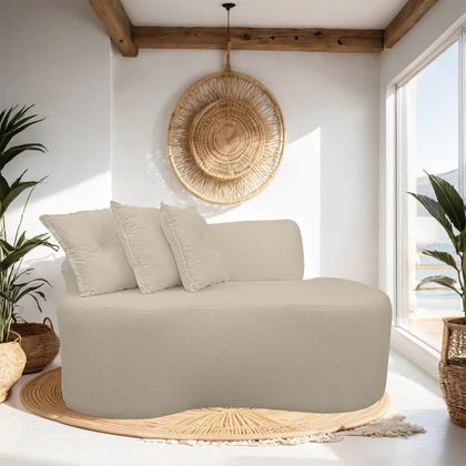 Imagem de Sofa Organico Curvo 2 lugares 145 cm Boucle Creme