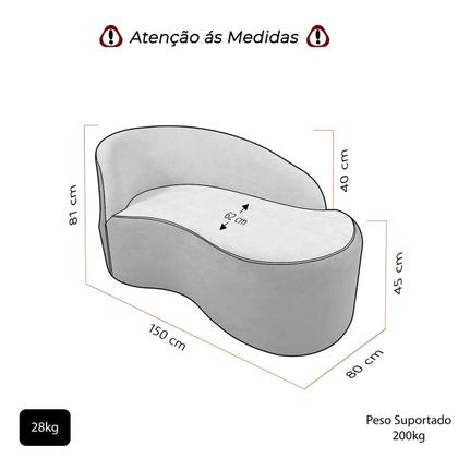 Imagem de Sofá Orgânico Curvo Feijão Divã Bouclé Confortável Resistente Para Salas e Consultório Nubi