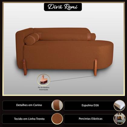 Imagem de Sofá Orgânico Divã Confortável Resistente Linho Trento Remi