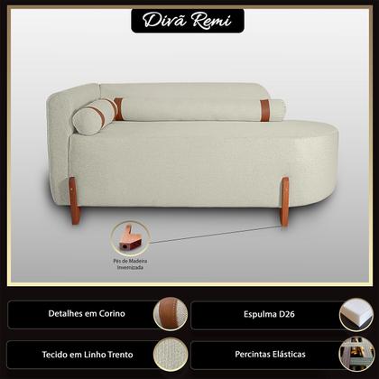 Imagem de Sofá Orgânico Divã Confortável Resistente Linho Trento Remi