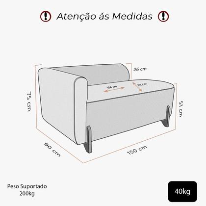 Imagem de Sofá Orgânico Divã Confortável Resistente Linho Trento Remi