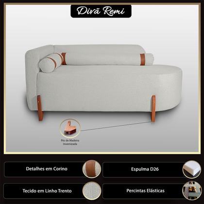 Imagem de Sofá Orgânico Divã Confortável Resistente Linho Trento Remi