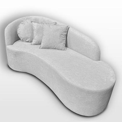 Imagem de Sofá Orgânico Feijão Curvo Design Elegante Para Sala e Estúdio Bouclé Aurea