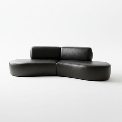 Imagem de Sofá Orgânico Módulo Curvo Savana material sintético Modena Preto - Montanari's Decor