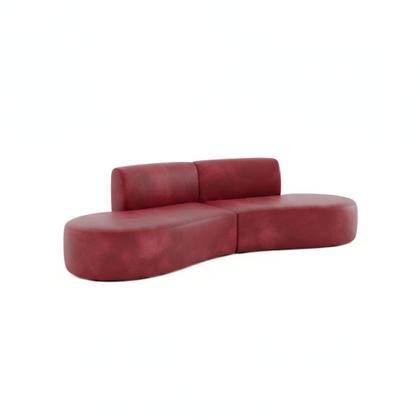 Imagem de Sofá Orgânico Módulo Curvo Savana material sintético Modena Vermelho - Montanari's Decor