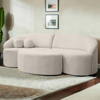 Imagem de Sofá Orgânico Palermo 4 Lugares 210cm + Puff Bouclê - SOFA STORE