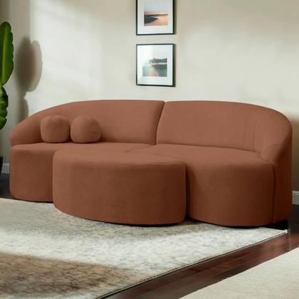 Imagem de Sofá Orgânico Palermo 4 Lugares 210cm + Puff Bouclê - SOFA STORE