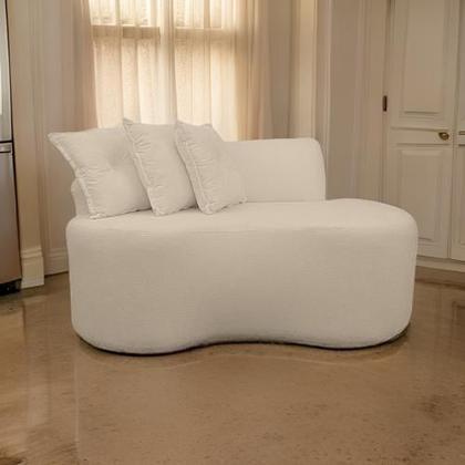 Imagem de Sofá Orgânico Pequeno 2 lugares living 145 Cm Sala Recepção Clinica Consultório Bouclé -