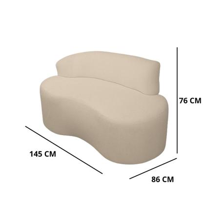 Imagem de Sofá Orgânico Pequeno 2 lugares living 145 Cm Sala Recepção Clinica Consultório Bouclé -