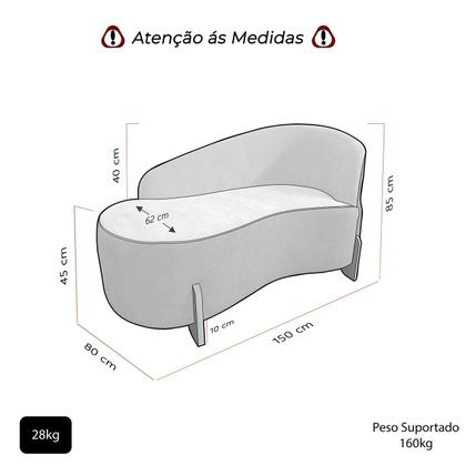 Imagem de Sofá Orgânico Rose Pé De Madeira Curvo Feijão Divã Linho Confortável Resistente Para Salas e Consultório Flora