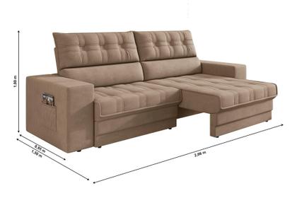 Imagem de Sofá Oscar Plus 2,06m Retrátil/Reclinável Suede Capuccino - Xflex