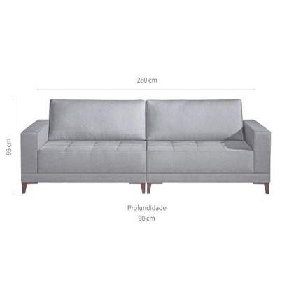Imagem de Sofá Oslo 4 Lugares Linho Cinza 280 cm