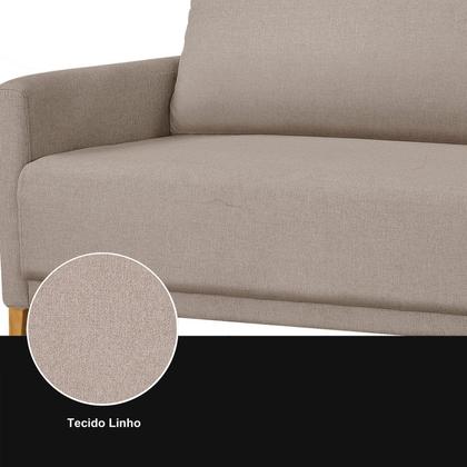 Imagem de Sofá para Sala de Estar 2 Lugares Pés de Madeira Eudora