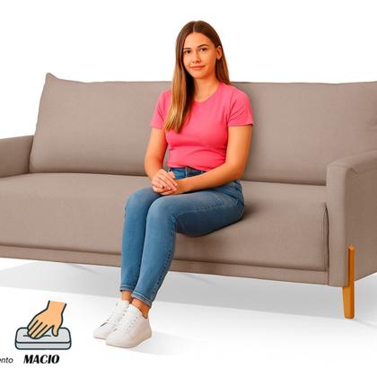 Imagem de Sofá para Sala de Estar 2 Lugares Pés de Madeira Eudora